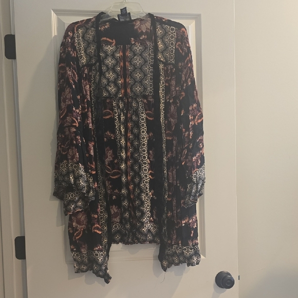 Angie Black and Orange Patterned Cardigan - Picture 1 of 1